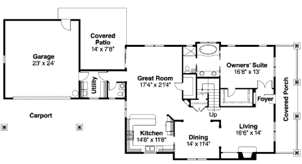 Architectural House Design - Craftsman Floor Plan - Main Floor Plan #124-669