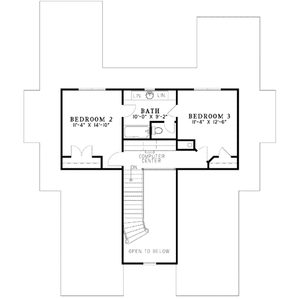 Traditional Floor Plan - Upper Floor Plan #17-2085