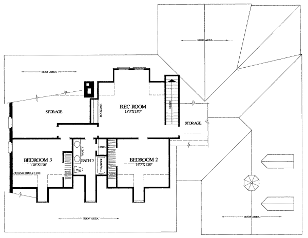 House Plan Design - Country Floor Plan - Upper Floor Plan #137-141