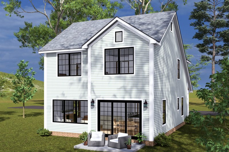House Design - Exterior - Rear Elevation for Cottage House Plan #513-2313 - 3 bed, 2.5 bath