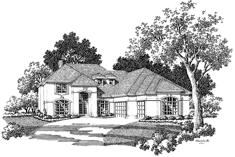 Architectural House Design - Mediterranean Exterior - Front Elevation Plan #48-837