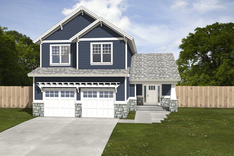 House Blueprint - Craftsman Exterior - Front Elevation Plan #497-2