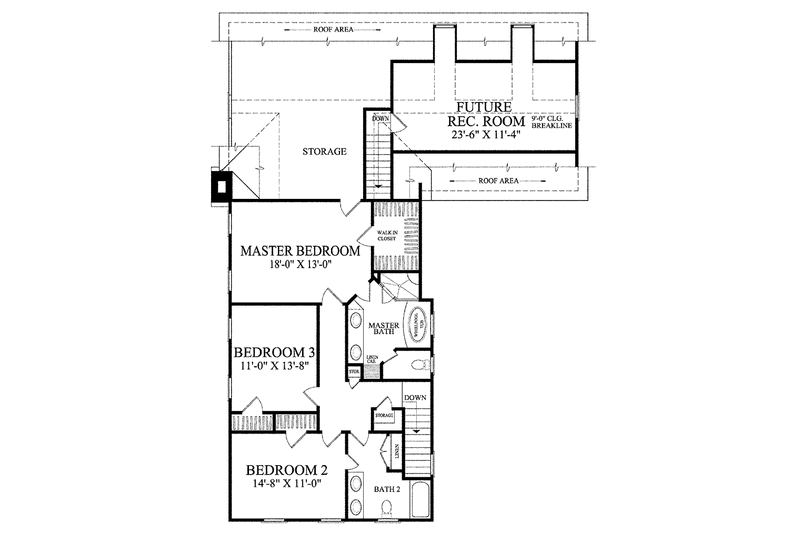 Home Plan - Floor Plan - Upper Floor for Classical House Plan #137-318 - 3 bed, 2.5 bath