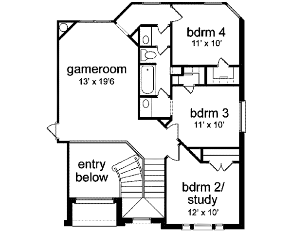 Home Plan - Traditional Floor Plan - Upper Floor Plan #84-140