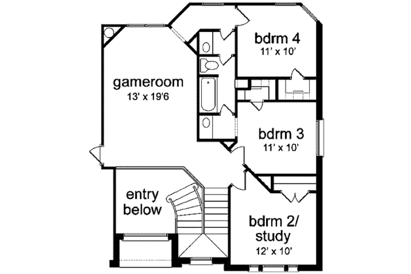 Home Plan - Floor Plan - Upper Floor for Traditional House Plan #84-140 - 4 bed, 2.5 bath