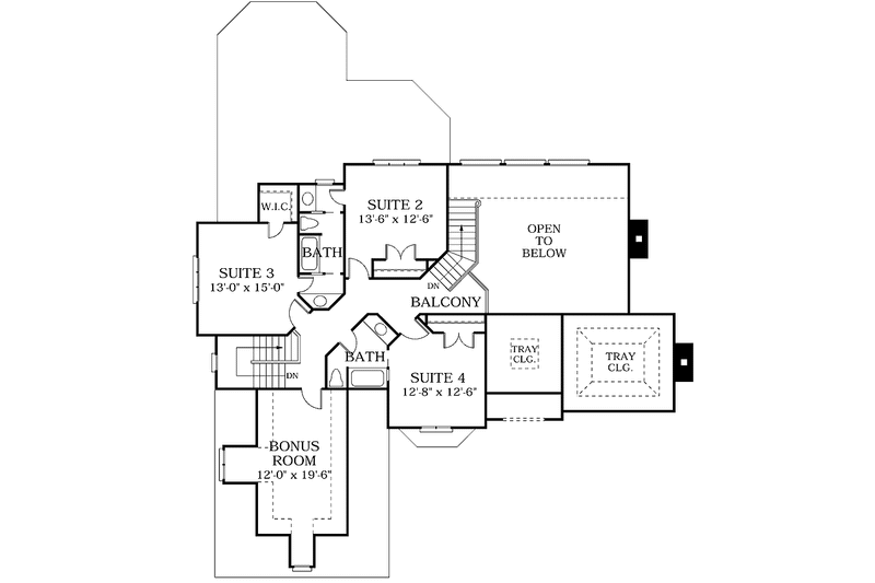 Home Plan - Floor Plan - Upper Floor for Country House Plan #453-125 - 4 bed, 3.5 bath
