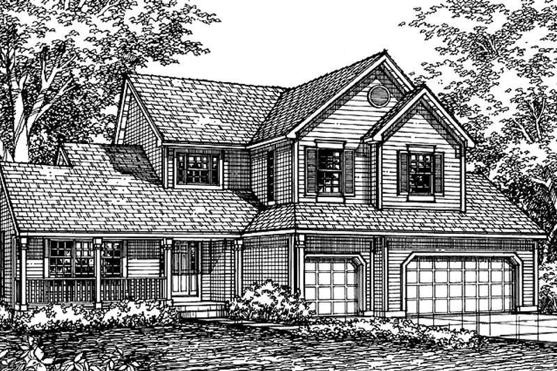 Architectural House Design - Country Exterior - Front Elevation Plan #320-619