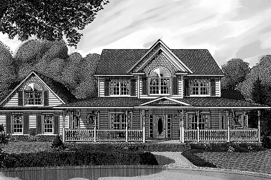 Exterior - Front Elevation 3 for Victorian House Plan #11-259 - 4 bed, 3 bath