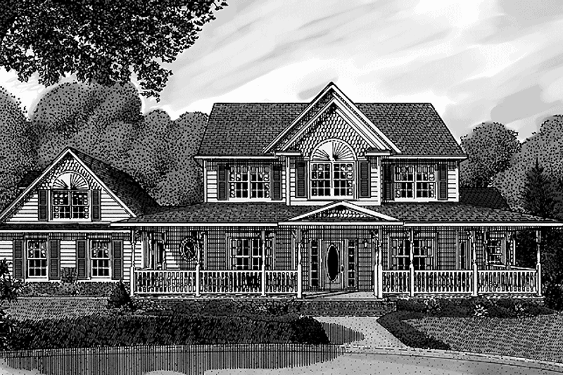 Home Plan - Exterior - Front Elevation 3 for Victorian House Plan #11-259 - 4 bed, 3 bath