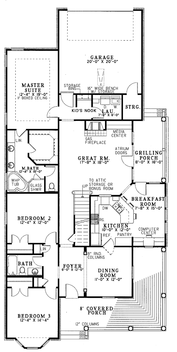 Architectural House Design - Country Floor Plan - Main Floor Plan #17-2703