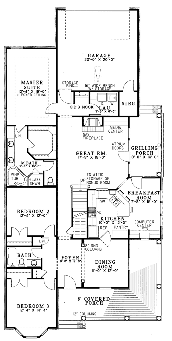 Dream House Plan - Country Floor Plan - Main Floor Plan #17-2703