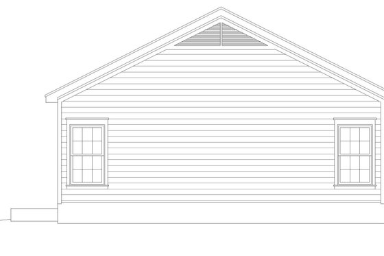 Exterior - Rear Elevation for Southern House Plan #932-579 - 2 bed, 1 bath