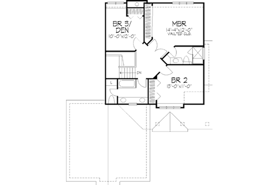 Floor Plan - Upper Floor for Country House Plan #320-467 - 3 bed, 2.5 bath