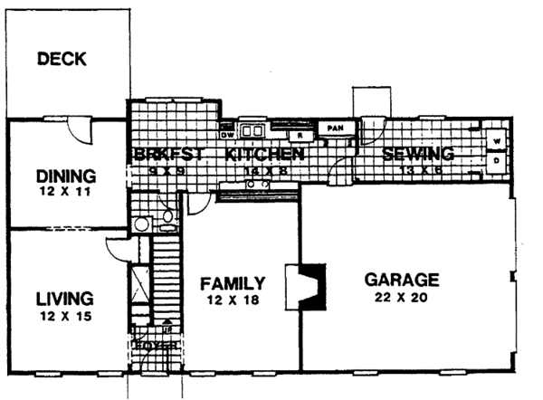Architectural House Design - Colonial Floor Plan - Main Floor Plan #30-289