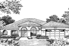 Architectural House Design - Mediterranean Exterior - Front Elevation Plan #1015-14