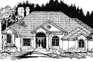 Architectural House Design - Exterior - Front Elevation for Mediterranean House Plan #1007-41 - 4 bed, 4 bath