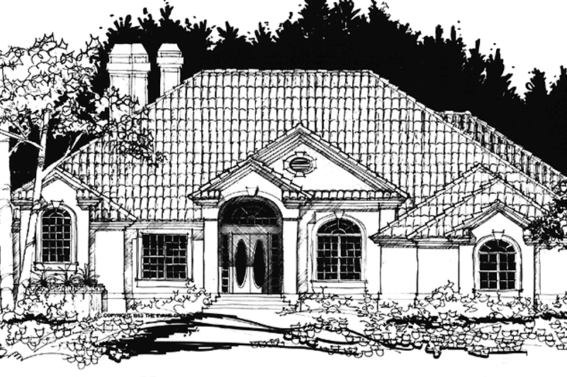 Dream House Plan - Mediterranean Exterior - Front Elevation Plan #1007-41