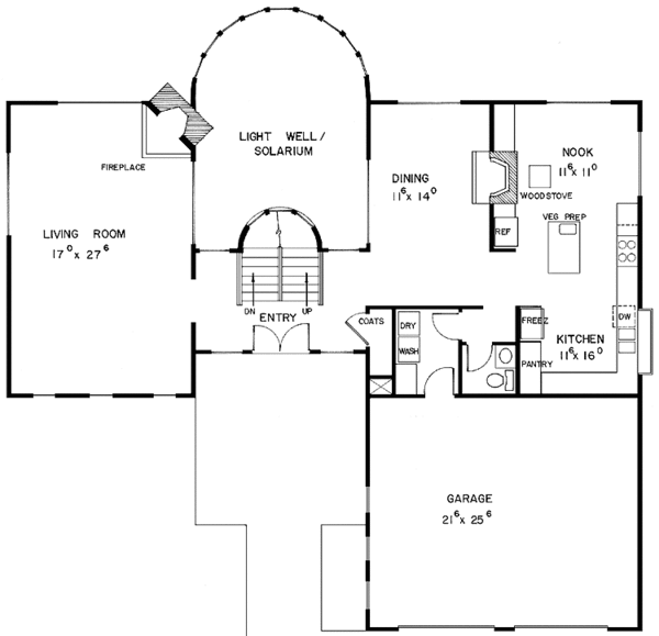 House Blueprint - European Floor Plan - Main Floor Plan #60-959