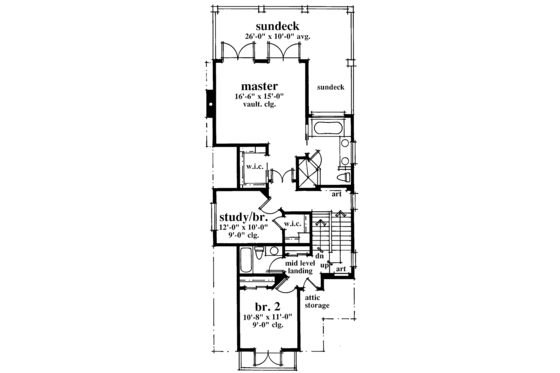 Floor Plan - Upper Floor for Country House Plan #930-72 - 3 bed, 2.5 bath
