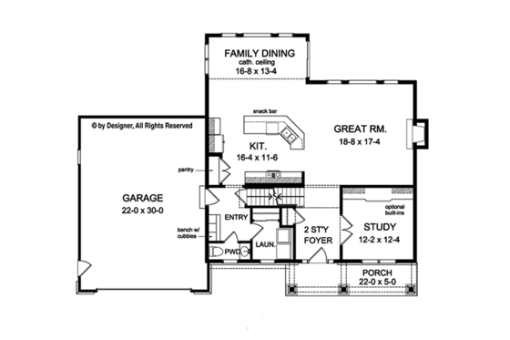 Floor Plan - Main Floor for Traditional House Plan #1010-129 - 4 bed, 2.5 bath