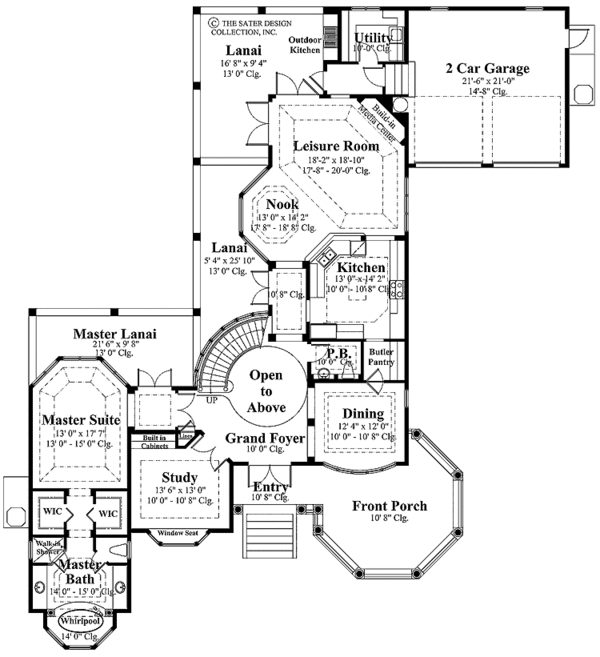 Architectural House Design - Mediterranean Floor Plan - Main Floor Plan #930-164