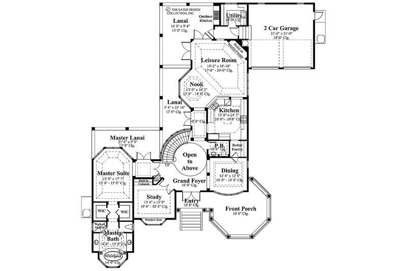 Home Plan - Floor Plan - Main Floor for Mediterranean House Plan #930-164 - 4 bed, 3.5 bath