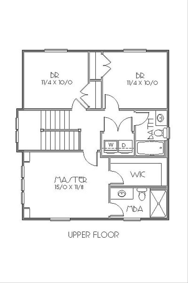 Craftsman Floor Plan - Upper Floor Plan #423-40