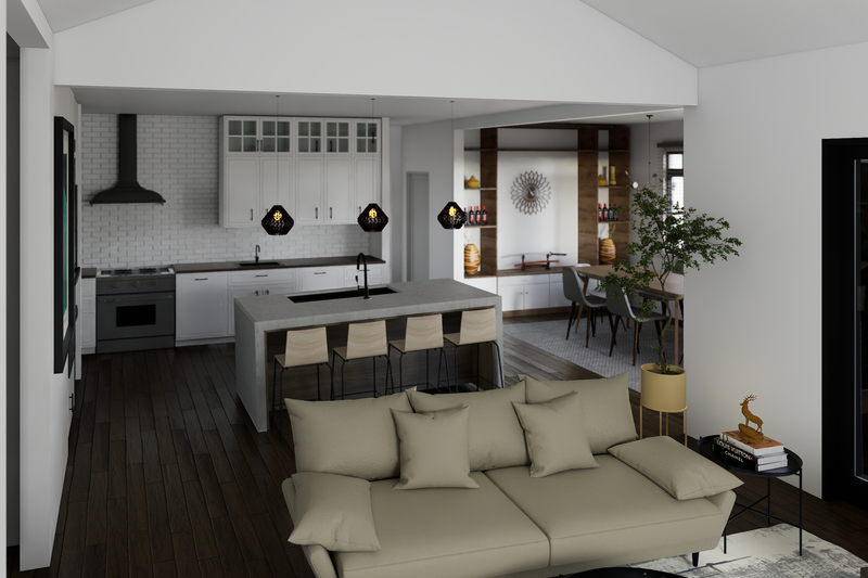 Architectural House Design - Interior - Family Room 2 for Farmhouse House Plan #1112-16 - 4 bed, 3 bath