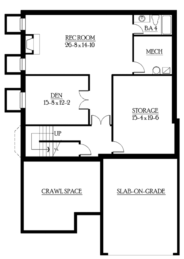 House Design - Craftsman Floor Plan - Lower Floor Plan #132-445