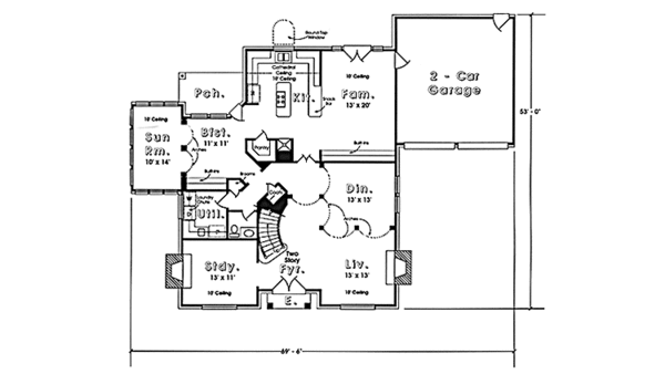 House Plan Design - European Floor Plan - Main Floor Plan #974-25