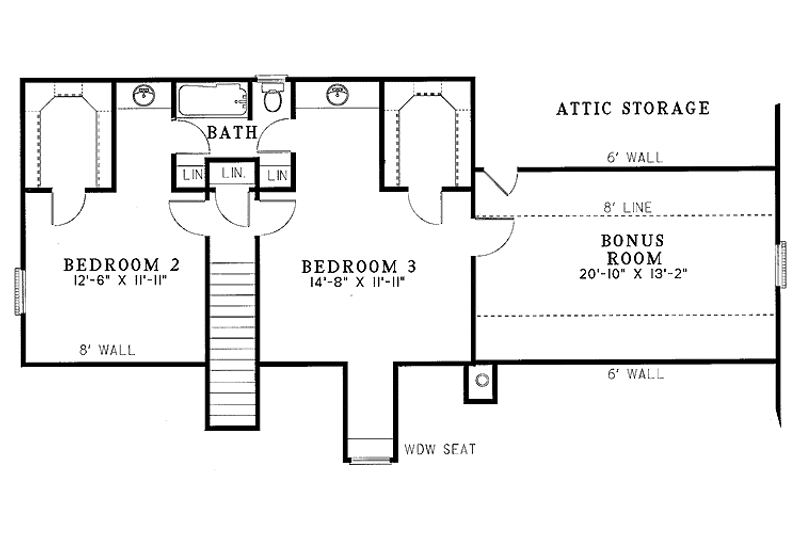 Home Plan - Floor Plan - Upper Floor for Traditional House Plan #17-3260 - 3 bed, 2.5 bath