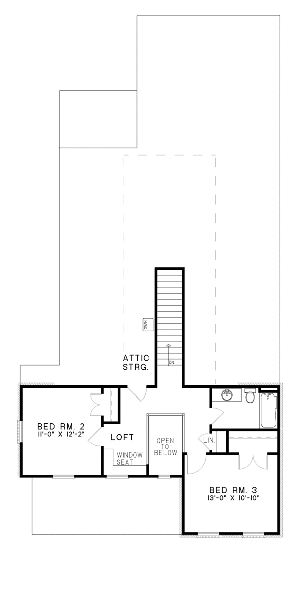 House Design - Classical Floor Plan - Upper Floor Plan #17-2665
