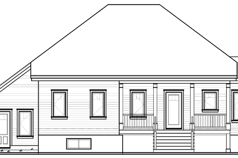 Dream House Plan - Exterior - Rear Elevation for Country House Plan #23-2384 - 2 bed, 1 bath