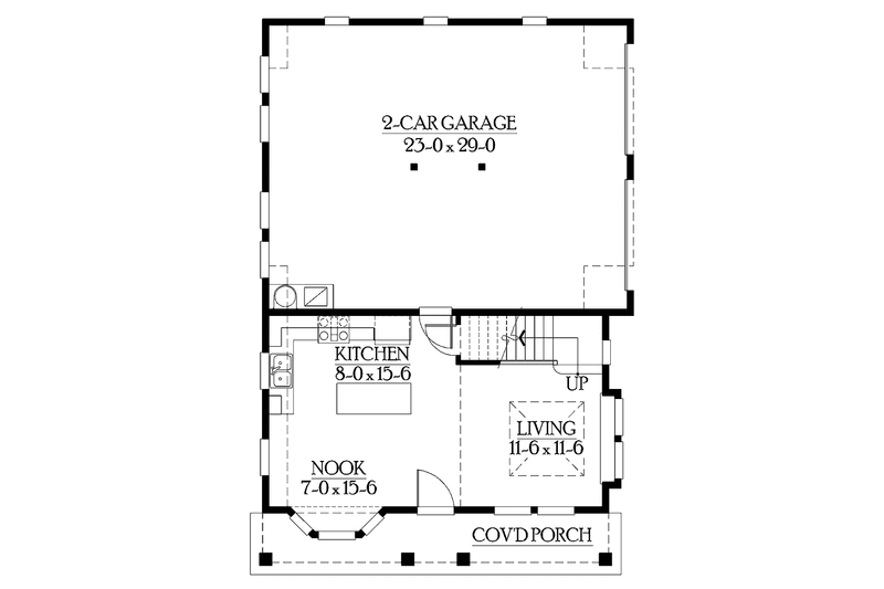 Home Plan - Floor Plan - Main Floor for Craftsman House Plan #132-281 - 2 bed, 2 bath