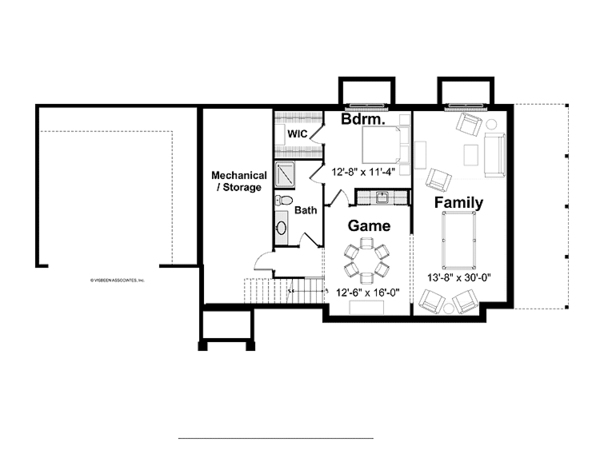 Craftsman Floor Plan - Lower Floor Plan #928-196