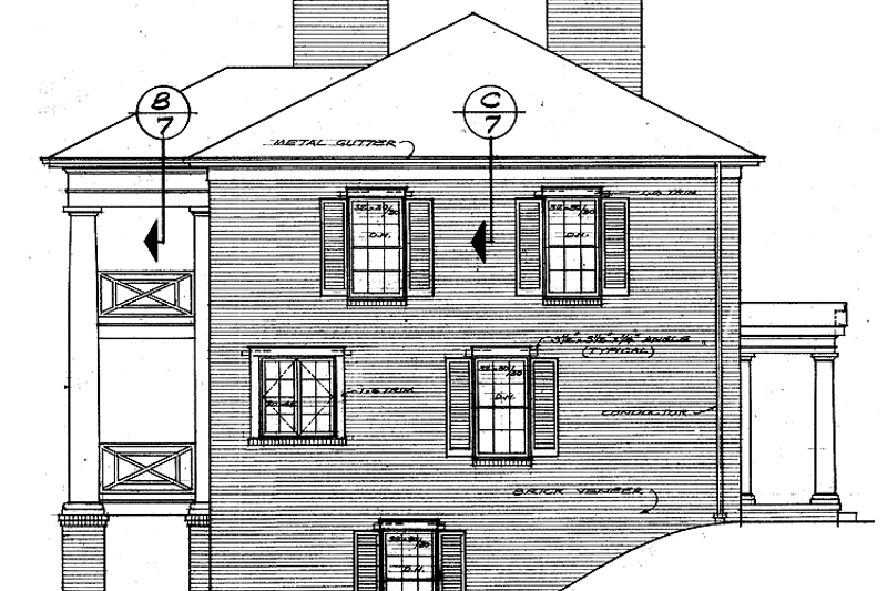 House Design - Exterior - Other Elevation for Classical House Plan #72-978 - 3 bed, 2.5 bath