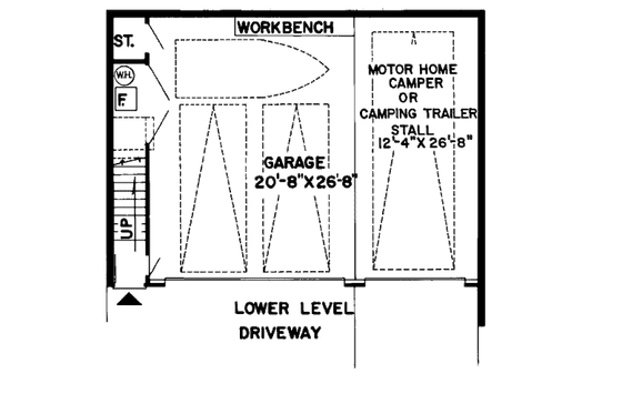 Floor Plan - Lower Floor for Contemporary House Plan #312-764 - 2 bed, 1.5 bath