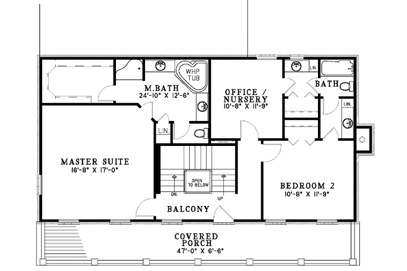 Home Plan - Floor Plan - Upper Floor for Classical House Plan #17-3135 - 2 bed, 3 bath