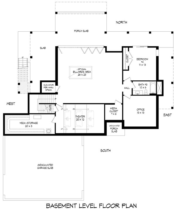 Home Plan - Contemporary Floor Plan - Lower Floor Plan #932-1273