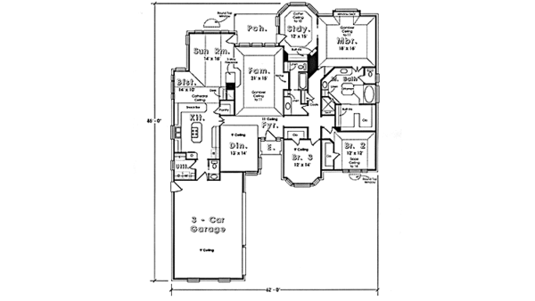 Dream House Plan - Country Floor Plan - Main Floor Plan #974-13