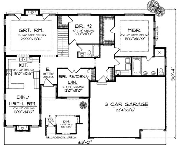 Home Plan - European Floor Plan - Main Floor Plan #70-707