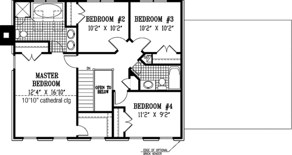 Home Plan - Classical Floor Plan - Upper Floor Plan #953-1