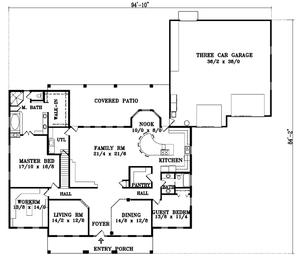 Traditional Floor Plan - Main Floor Plan #1-1201