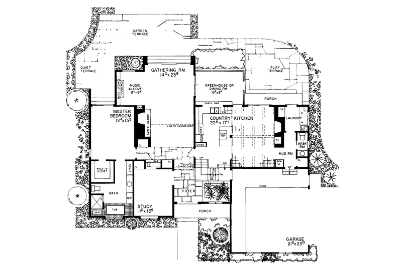 House Blueprint - Floor Plan - Main Floor for Traditional House Plan #72-765 - 4 bed, 2.5 bath