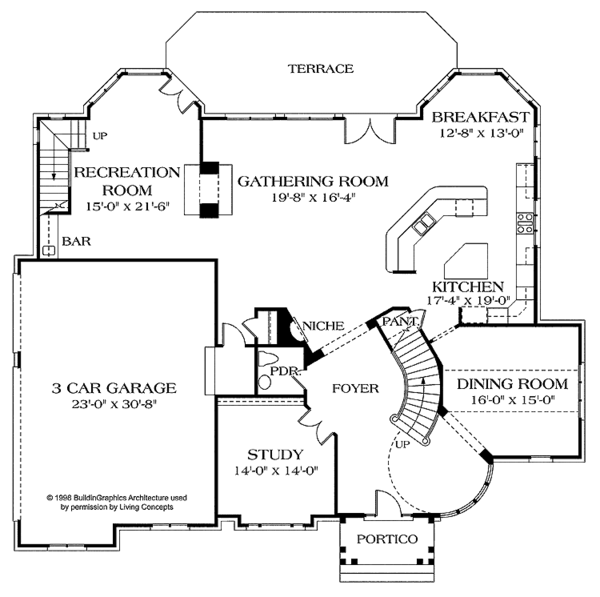 Architectural House Design - Country Floor Plan - Main Floor Plan #453-234
