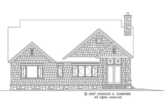 Exterior - Rear Elevation 2 for European House Plan #929-830 - 3 bed, 2.5 bath