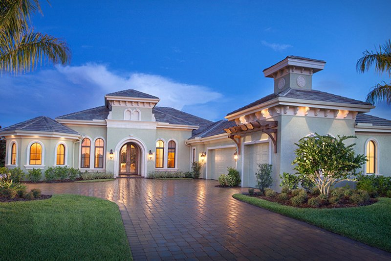 Architectural House Design - Exterior - Front Elevation 3 for Mediterranean House Plan #1017-165 - 4 bed, 4.5 bath