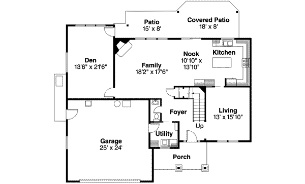 Architectural House Design - Craftsman Floor Plan - Main Floor Plan #124-508