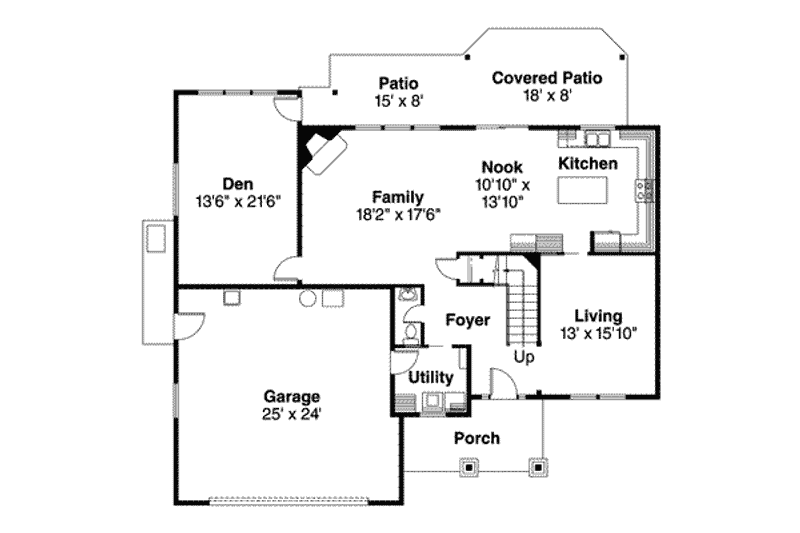 Home Plan - Floor Plan - Main Floor for Craftsman House Plan #124-508 - 4 bed, 2.5 bath