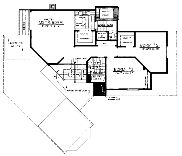 Traditional Floor Plan - Upper Floor Plan #303-434